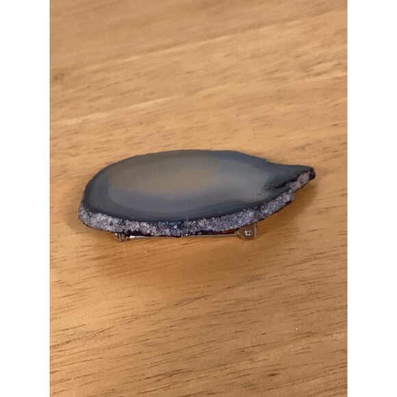 Natural Agate Slice 2-inch Multicolor Mineral Stone Brooch Pin - Picture 4 of 8